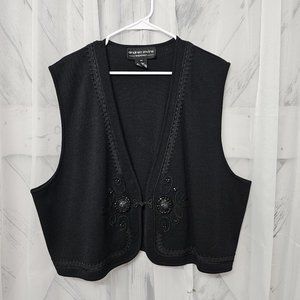 Andrea Jovine Black Embellished Vest